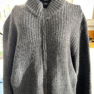 HUGO BOSS GRAY WOOL CARDIGAN SWEATER  sz XXL LIKE NEW!
